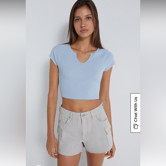 NWT Pacsun Light Gray Ultra High Rise Cargo Short 25 - Picture 10 of 11